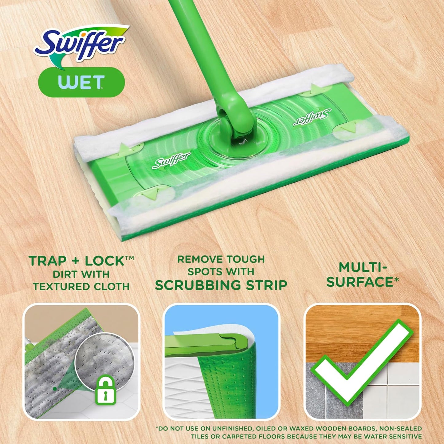 24 Count Wet Mop Pad Refills | Microfiber Floor Cleaning Pads | Fresh Scent