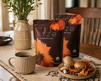 RYZE Organic Mushroom Coffee Medium Roast Pack of 2 | 60 Servings