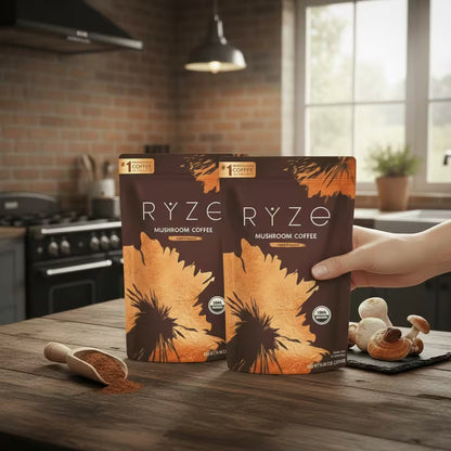 RYZE Organic Mushroom Coffee Medium Roast Pack of 2 | 60 Servings