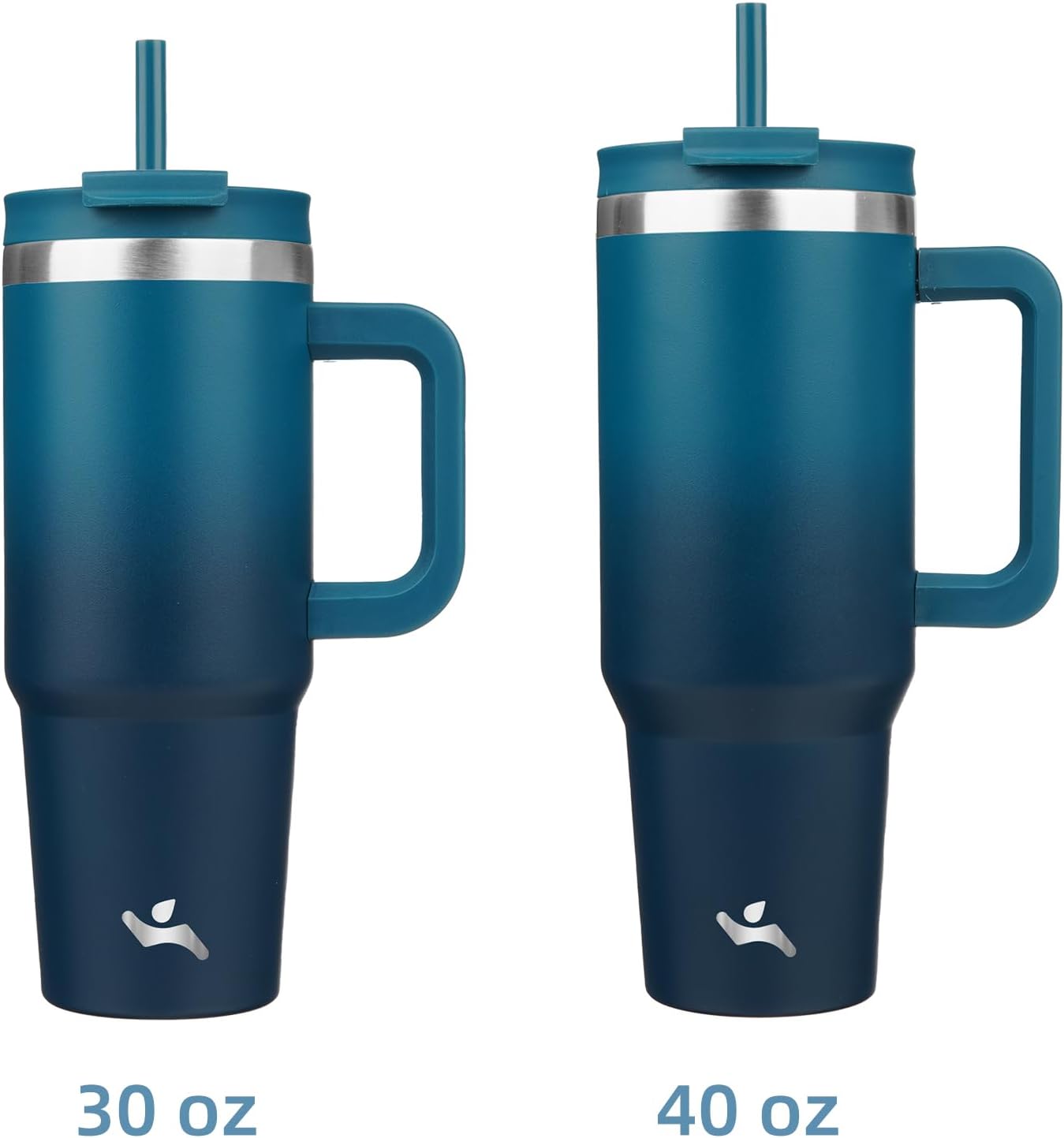 40 Oz Insulated Tumbler with Handle & Straw Lid | 1200ml Stainless Steel Travel Water Bottle