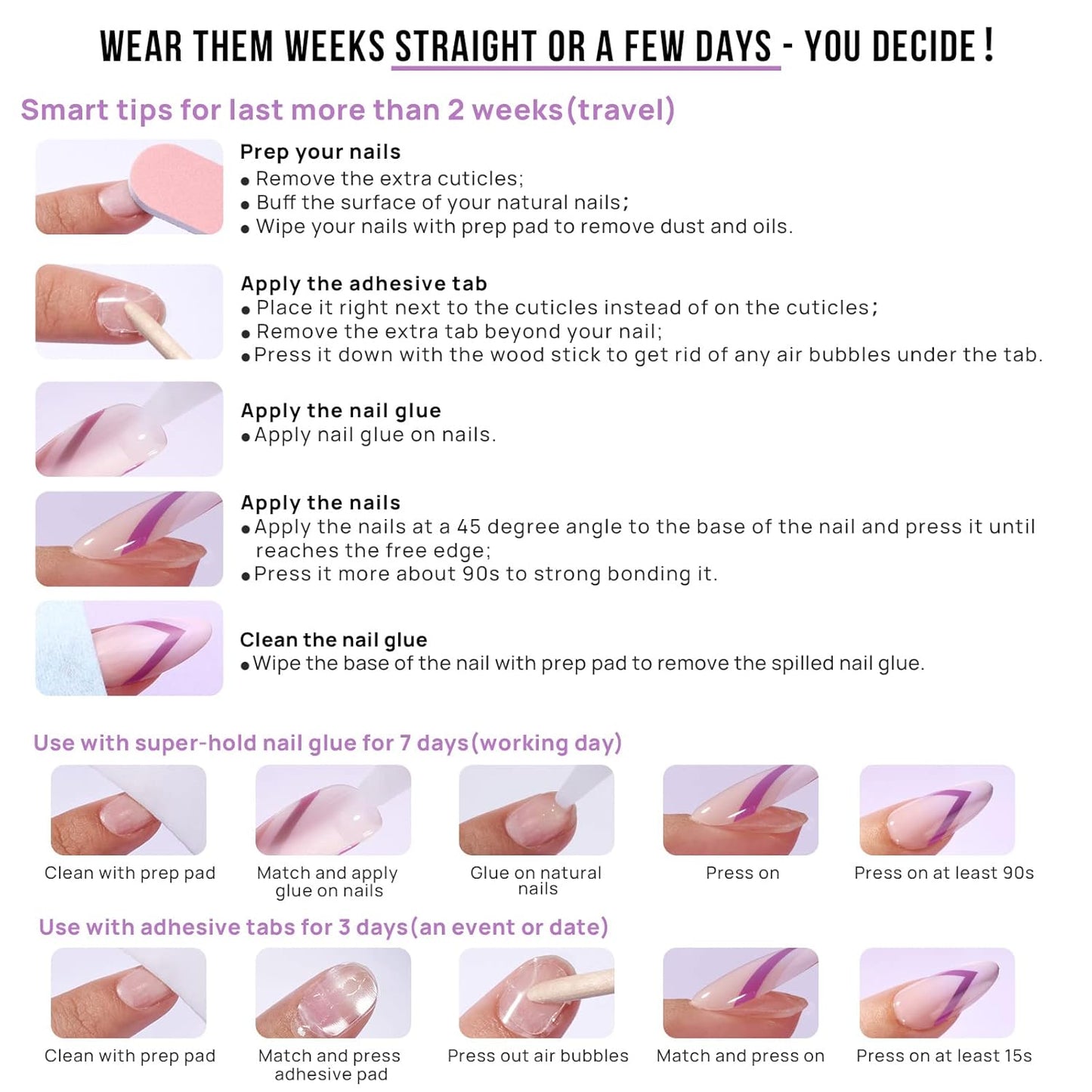 Almond Press On Nails Medium - Soft Gel Ombre Fake Nails with Nail Glue, Semi-Transparent Reusable Glue On Nails in 16 Sizes - 32PCS Stick On Nails Kit, Vanilla Cream Almond