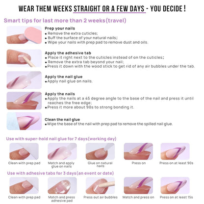 Almond Press On Nails Medium - Soft Gel Ombre Fake Nails with Nail Glue, Semi-Transparent Reusable Glue On Nails in 16 Sizes - 32PCS Stick On Nails Kit, Vanilla Cream Almond