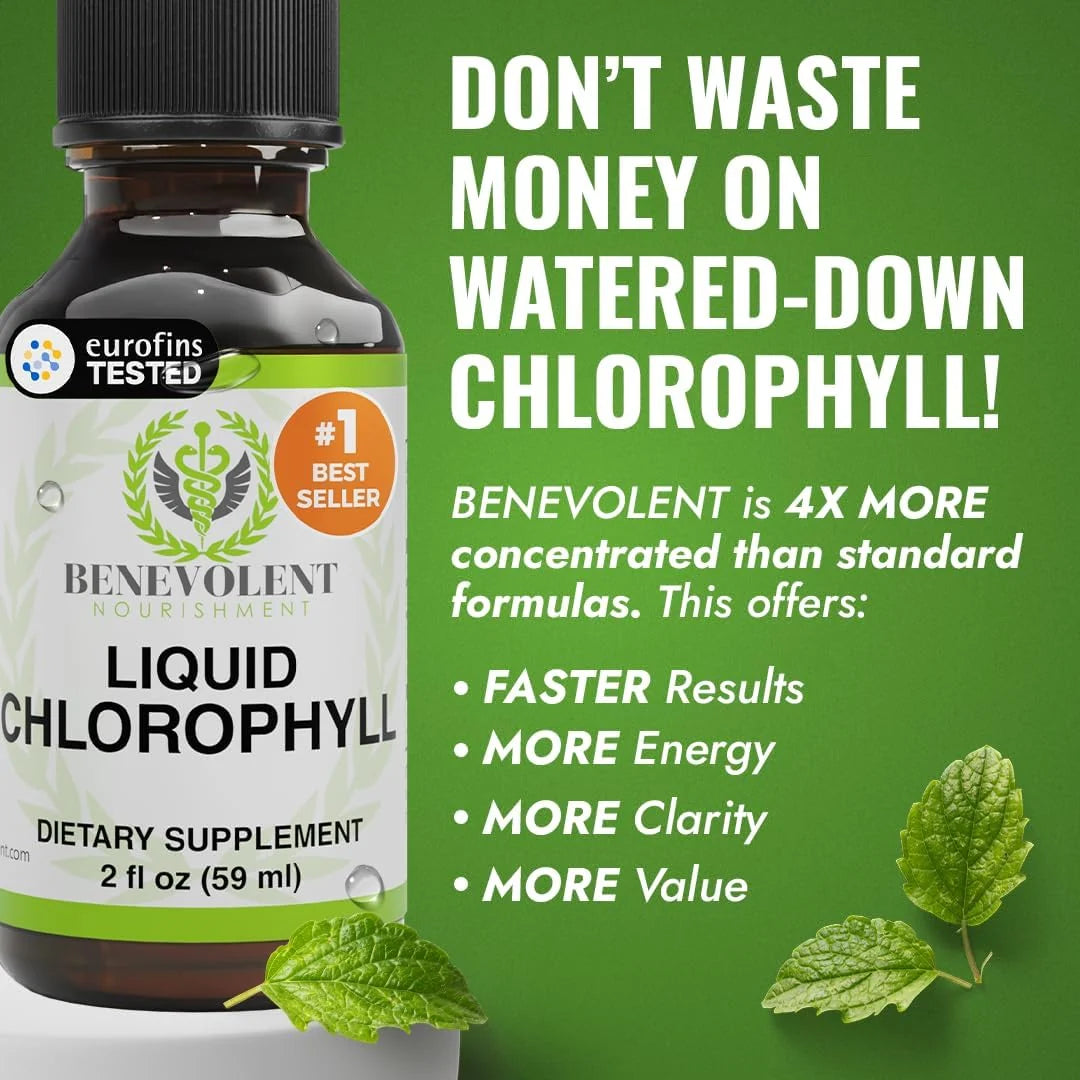 Benevolent Nourishment Chlorophyll Liquid Drops – 4 Month Supply