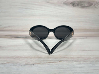 Celine CL40194U 01A Oval Sunglasses – Black &amp; Gold Gray Lens UV400