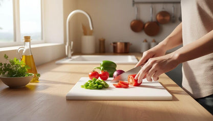 Large Cutting Board 11 x 14 Inch | Plastic Chopping Board with Easy-Grip Handle