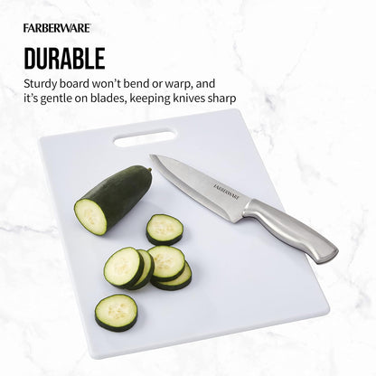 Large Cutting Board 11 x 14 Inch | Plastic Chopping Board with Easy-Grip Handle