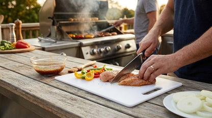 Large Cutting Board 11 x 14 Inch | Plastic Chopping Board with Easy-Grip Handle