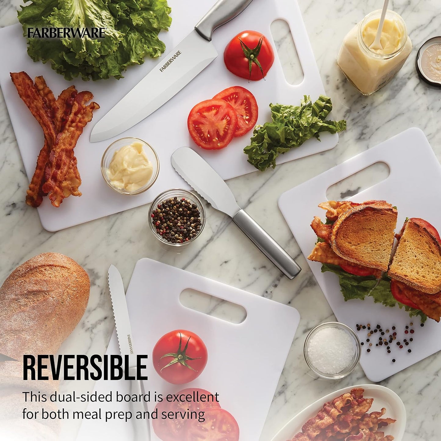 Large Cutting Board 11 x 14 Inch | Plastic Chopping Board with Easy-Grip Handle