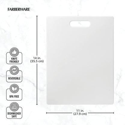 Large Cutting Board 11 x 14 Inch | Plastic Chopping Board with Easy-Grip Handle