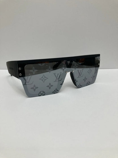 Louis Vuitton Z1583E Men's Shield Sunglasses Black Gray 145mm
