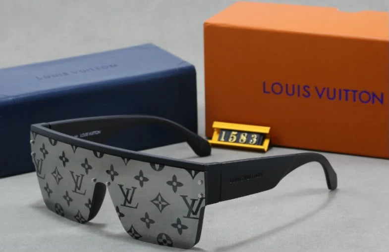 Louis Vuitton Z1583E Men's Shield Sunglasses Black Gray 145mm