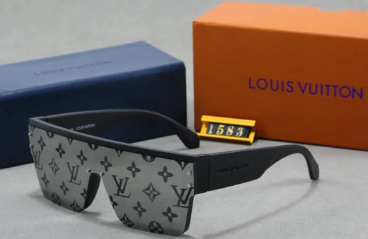 Louis Vuitton Z1583E Men's Shield Sunglasses Black Gray 145mm