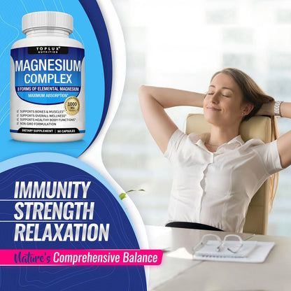 Magnesium Complex 1000mg – 90 Capsules | 8 Magnesium Forms