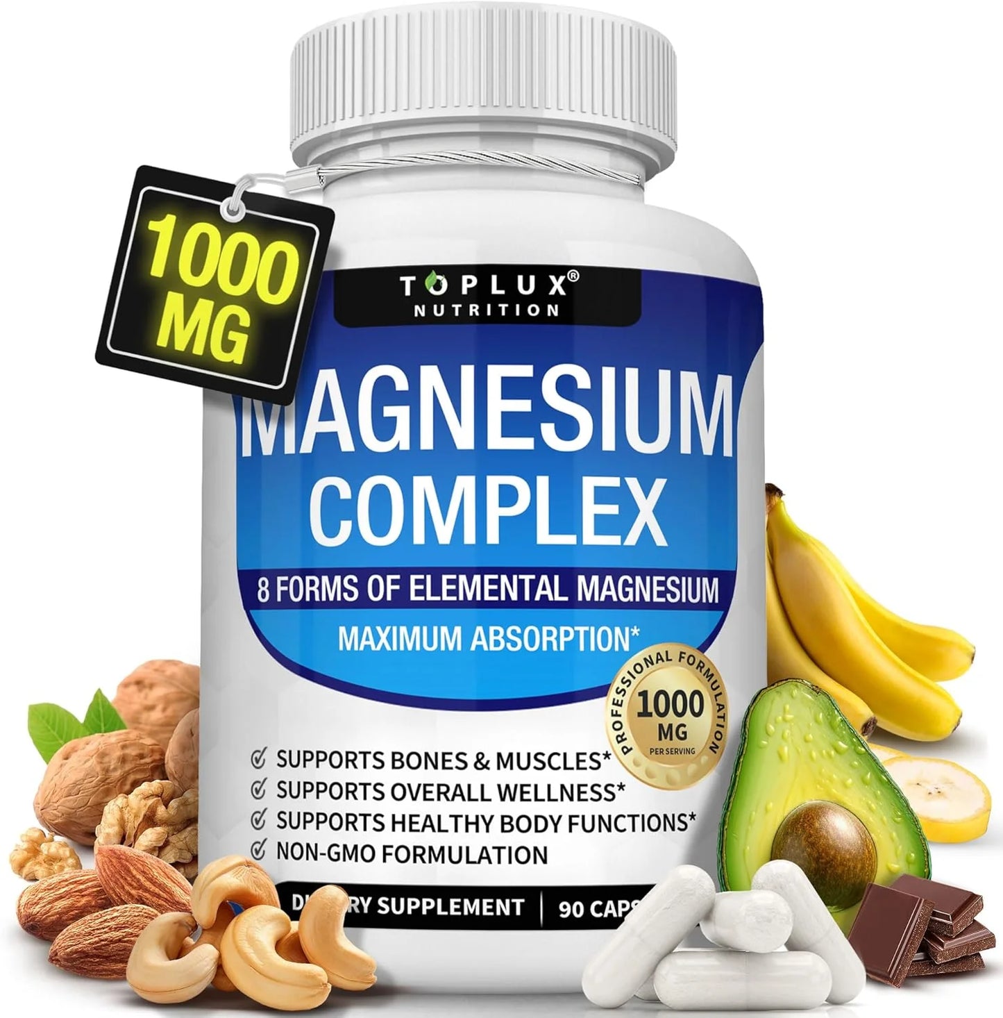 Magnesium Complex 1000mg – 90 Capsules | 8 Magnesium Forms