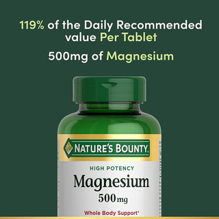 Nature's Bounty Magnesium 500mg Tablets – 200 Count | Daily Mineral Supplement