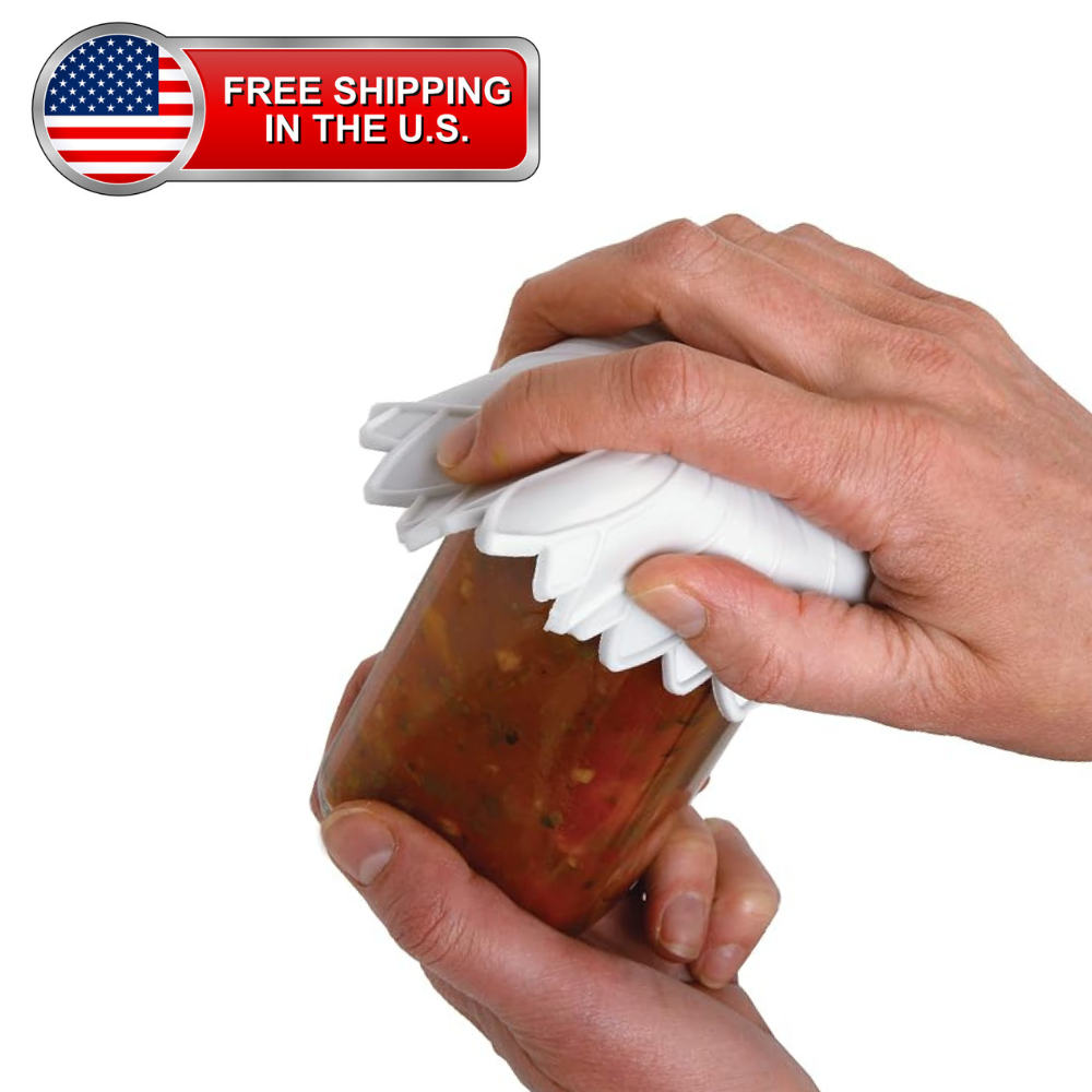 Non-Slip Jar Opener for Kitchen | Rubber Grip Lid Opener Tool White