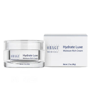 Obagi Hydrate Luxe Moisture-Rich Cream jar and packaging on a white background