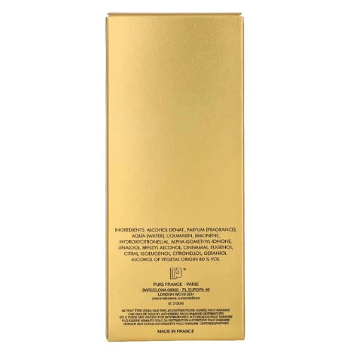 Paco Rabanne 1 Million Eau de Toilette 100ml / 3.4 oz | Men’s Luxury Fragrance