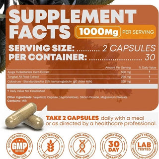 Peak Revival-X Turkesterone + Tongkat Ali 60 Capsules | USA Made Botanical Dietary Supplement