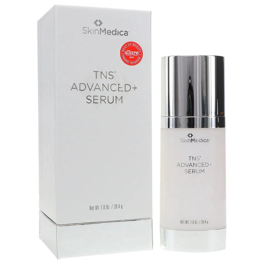 SkinMedica TNS Advanced+ Serum bottle and packaging on a white background