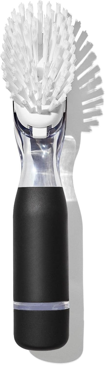 Soap Dispensing Dish Brush with Handle | Refillable Kitchen Scrub Brush