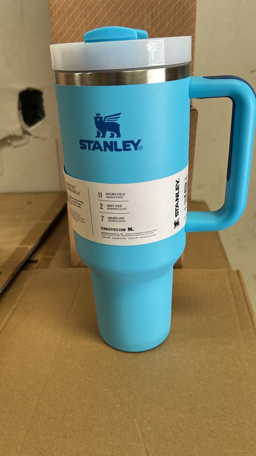 Stanley Quencher H2.0 Tumbler 40 oz – Blue Insulated Travel Cup with Handle & Lid