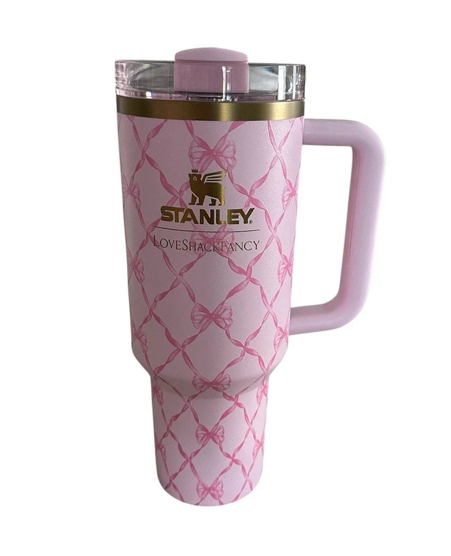 Stanley x LoveShackFancy Quencher H2.0 40oz Baby Bow Pink Peppermint