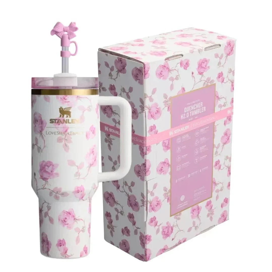 Stanley x LoveShackFancy Ribbon Rosa Quencher H2.0 40oz Tumbler