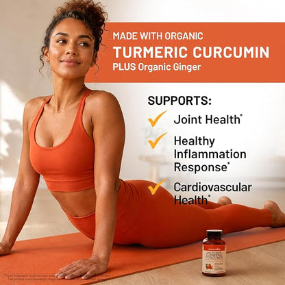 Turmeric Curcumin Supplement 2250mg with Black Pepper & Ginger | 180 Vegan Capsules