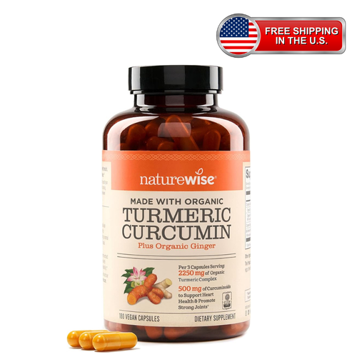 Turmeric Curcumin Supplement 2250mg with Black Pepper & Ginger | 180 Vegan Capsules