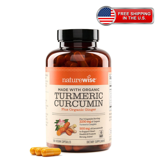 Turmeric Curcumin Supplement 2250mg with Black Pepper & Ginger | 180 Vegan Capsules